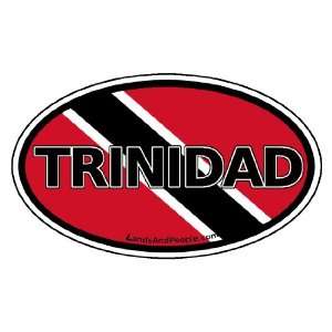 Trinidad Island Flag Caribbean Car Bumper Sticker Decal Oval
