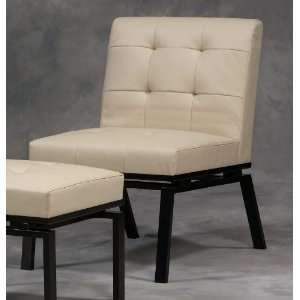  Trento Slipper Chair in Ivory with Black Frame