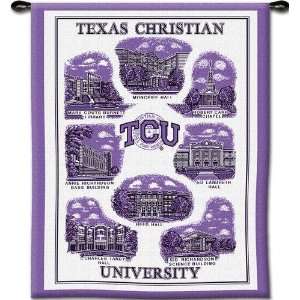 Texas Christian University Collage Woven Tapestry Wall Hanging   34 x 