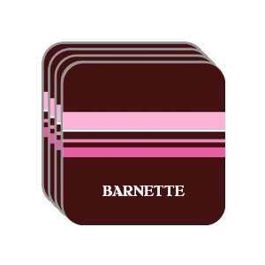 Personal Name Gift   BARNETTE Set of 4 Mini Mousepad Coasters (pink 