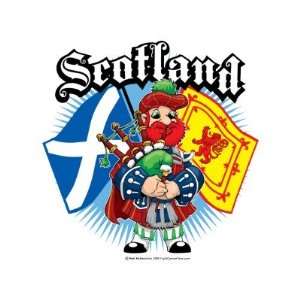  Scotland Flags and Piper Round Sticker 