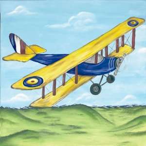  Yellow Barnstormer Vintage Airplane Art