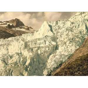 Vintage Travel Poster   The Rhone Glacier Valais Alps of Switzerland 