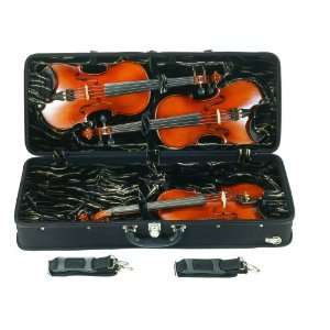   DeLite Quad Violin Case w/ Detachable 24 Bow Case Musical Instruments
