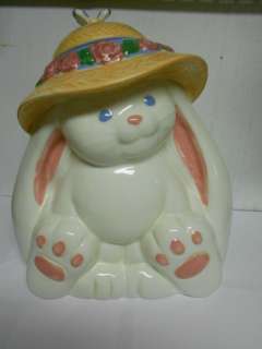 Pfaltzgraff Treasure Craft Tea Rose Bunny Cookie Jar  