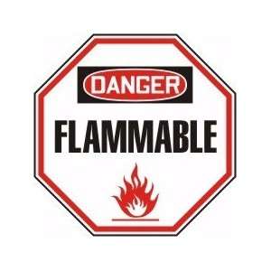 DANGER FLAMMABLE (W/GRAPHIC) Sign   12 Adhesive Dura Vinyl Shape 