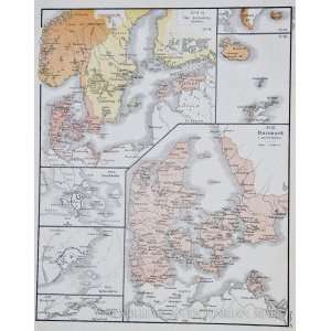  Norstedt Map of Denmark in the Middle Ages (1876) Office 