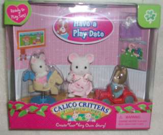 Calico Critters Melanie Mouse & Sparky Dog have a Playdate set NEW 