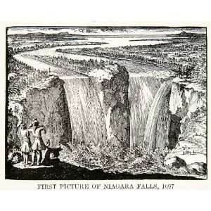  1922 Print First Picture Niagara Fall 1697 Water River 