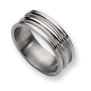  Titanium and Beaded 8mm Polished Band TB130 8 Jewelry