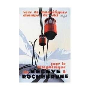  Skiing and Tram 20x30 poster