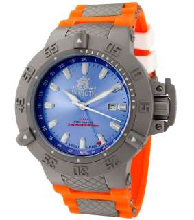   Mens Subaqua Noma GMT Blue Dial Orange Rubber Strap Dive Watch  