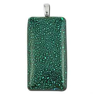  50mm Rectangle Dichroic Glass Pendant Arts, Crafts 
