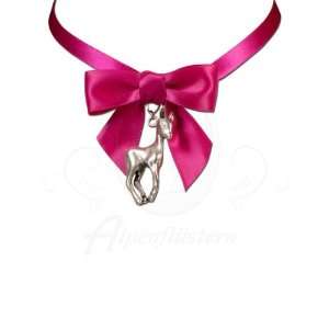Alpenflustern Traditional Necklace Fawn with Bow (pink)   Traditional 