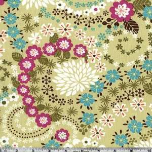 45 Wide Michael Miller Fun and Funky Garden Tour Kiwi Fabric By The 