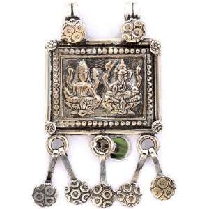  Lakshmi Ganesha Pendant   Sterling Silver 