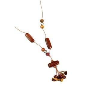   Exotic Wood Fashion Necklace with Pendant   Baula Collection Style 2MX