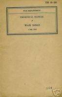 1943 Military War Dogs Training Manual TM 10 396  