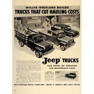  1948 Ad Willys Overland Jeep Trucks 4 Cylinder Engines 