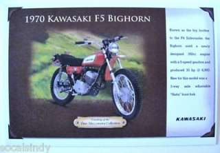   Postcard Kawasaki 1970 F5 Bighorn Card   Trail   rare collector card