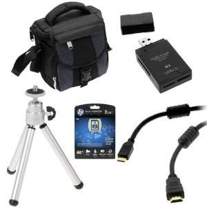  5pc Kit Include HP 8GB Memory Card & Reader + EveCase 