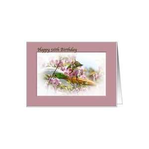  56th Birthday Card with Egret and Pink Flowers Card Toys & Games