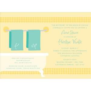  Linen Shower Yellow & Turquoise Invitations