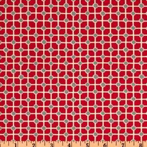  44 Wide Anna Griffin Penelope Check Dot Red Fabric By 