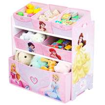   Room Disney PRINCESS TOY BOX ORGANIZER 6 Storage Bin toybox Set  