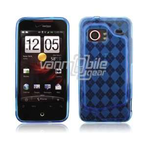  BLUE ARGYLE RUBBER GEL SLEEVE CASE + LCD SCREEN PROTECTOR 