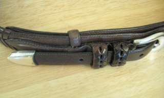   BAHAMA Brown Leather Belt# TB 5732 size 44Made in Spain  