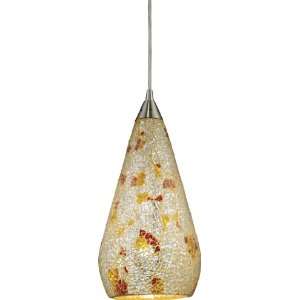  1 Light Pendant In Satin Nickel With Silver Multicolored 