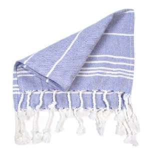  Napkin Size Cotton Turkish Towel Pestemal   White Stripes 