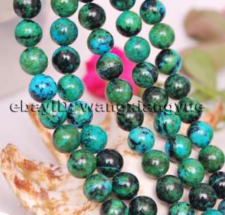   Azurite Chrysocolla gem stone beads with round shape ,and the color is