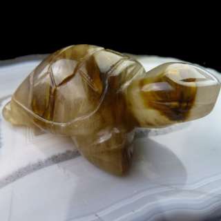 Carved Tortoise cherry quartz figurine A0030609  