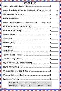 BARBER SHOP HAIR CUTS/ POSTERS/ CHARTS  