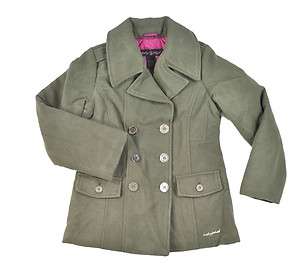 Baby Phat Girl Green Pea Coat Size 12/14 Large $120 79G  