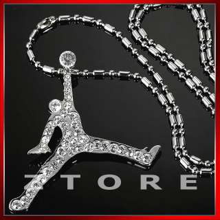 Mens CZ Pendant Chain Necklace★HIPHOP★ICED★BLING★PDC49 