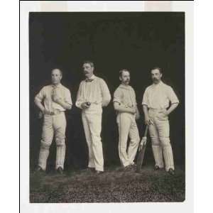  Reprint Cricket players, Unidentified group of four