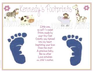 Cocalo Jacana ~ BABY 1st Footprints Poem Print Keepsake  