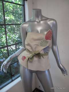 Marc Jacobs Leather Strapless Seashell Bustier Top 6  