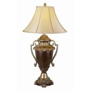  Bel Air Lighting 39H 3 Way Antique Table Lamp with Cream Shade RTL 