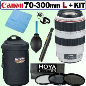Canon EF 70 300mm f/4 5.6L IS USM UD Telephoto Zoom Lens + 4pc Hoya 
