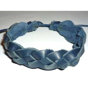  Navy Blue Braided Bracelet   Leather 