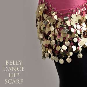  Bellyqueen™ Belly Dance Hip Scarf, Gold Coins Waves 