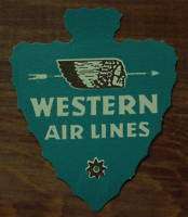 WESTERN AIR LINES Baggage Luggage Label  