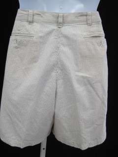 GRANT THOMAS Mens Tan White Seersucker Shorts Sz XL  