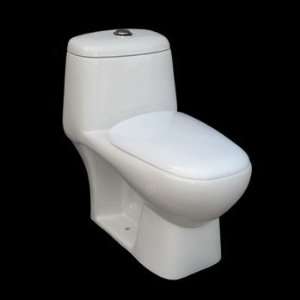   One Piece Vitreous China, Columbia Elongated Toilet, Top Button Flush