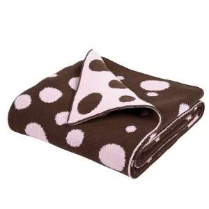  Chocolate & Pink Dot Knit Blanket 