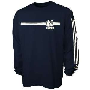 adidas Notre Dame Fighting Irish Navy Blue Money Long Sleeve T shirt 